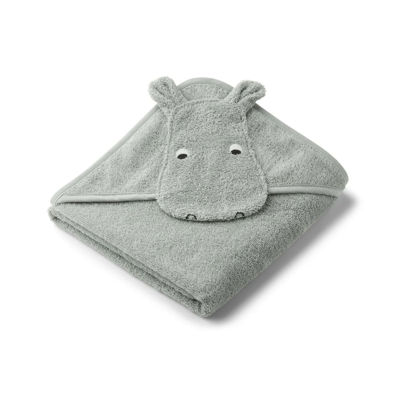 Liewood-Albert Hooded Towel Hippo dove blue (70 x 70cm)