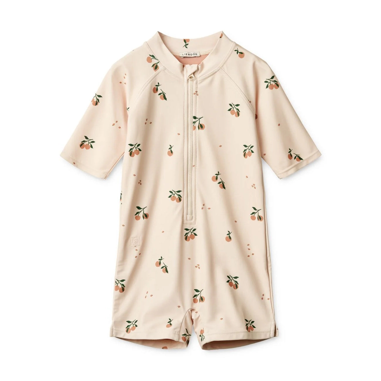 Liewood-Max Printed Shortsleeve Swim Jumpsuit Peach / Sea shell