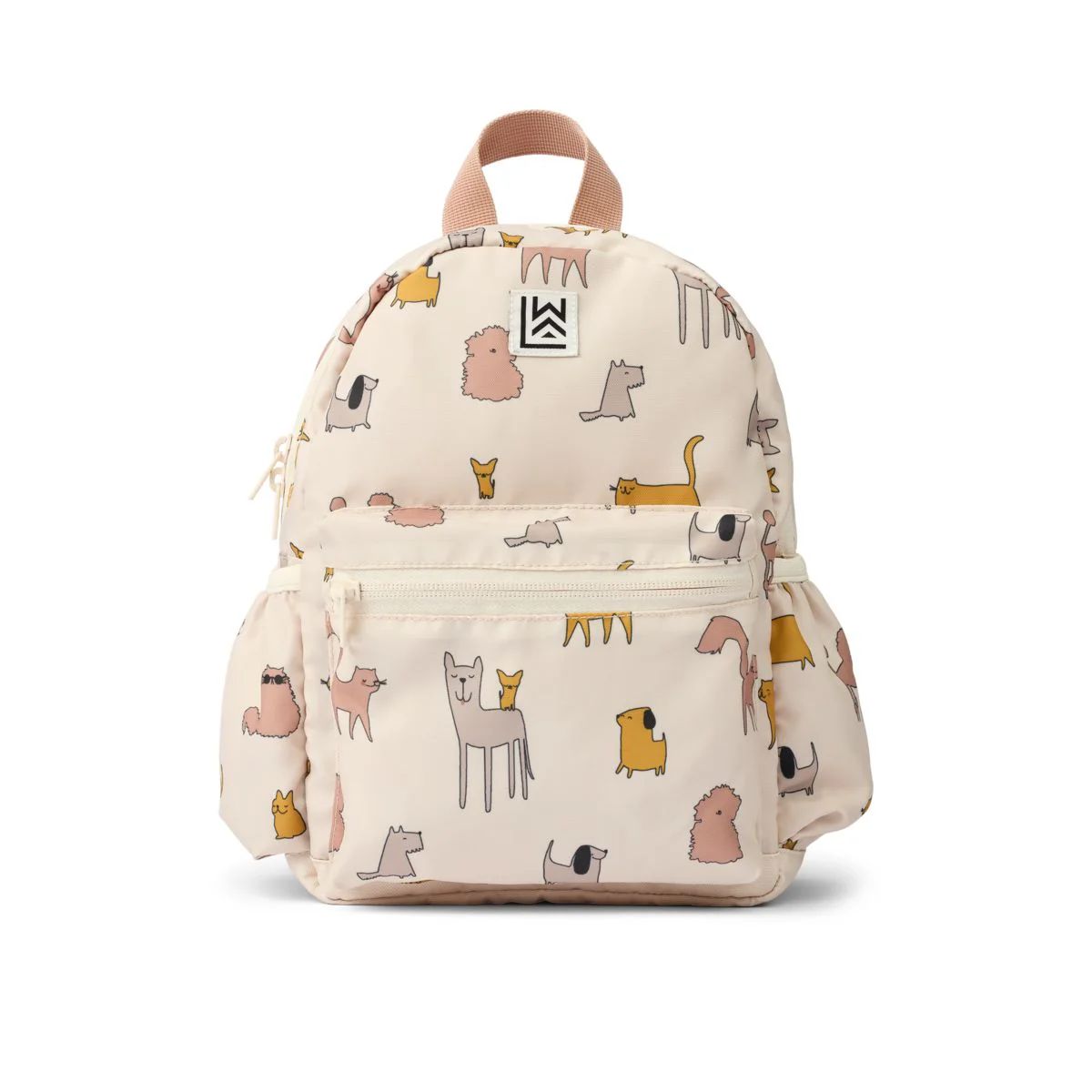 Liewood-Andreas Backpack Cats and Dogs/Sandy (H27 x W23 x D11cm)
