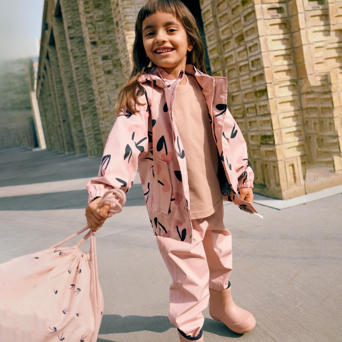Liewood-Pedia Rainwear Set mega cherry heart/ Rosey mix