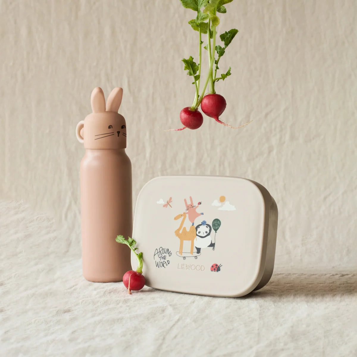 Liewood-Falk Water Bottle w Rabbit Lid 350 ml Pale tuscany