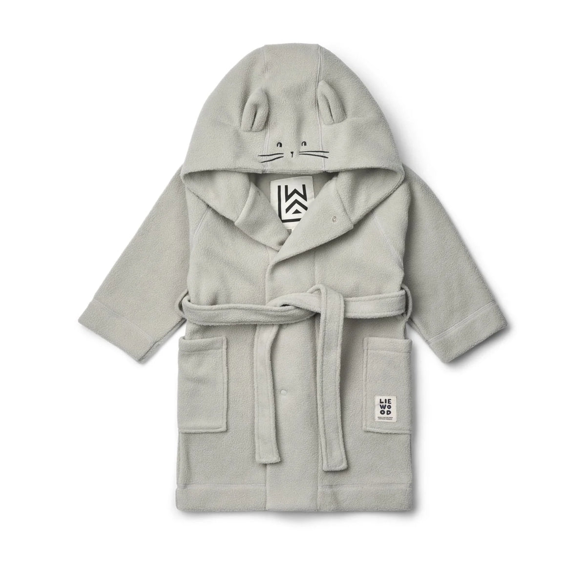 Liewood-Minik Rabbit Fleece Bathrobe Dove blue