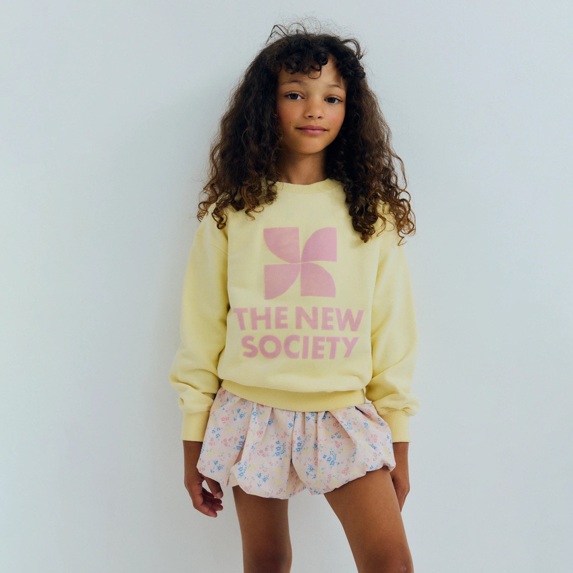 The New Society-TNS Logo Sweatshirt Soft Lemon
