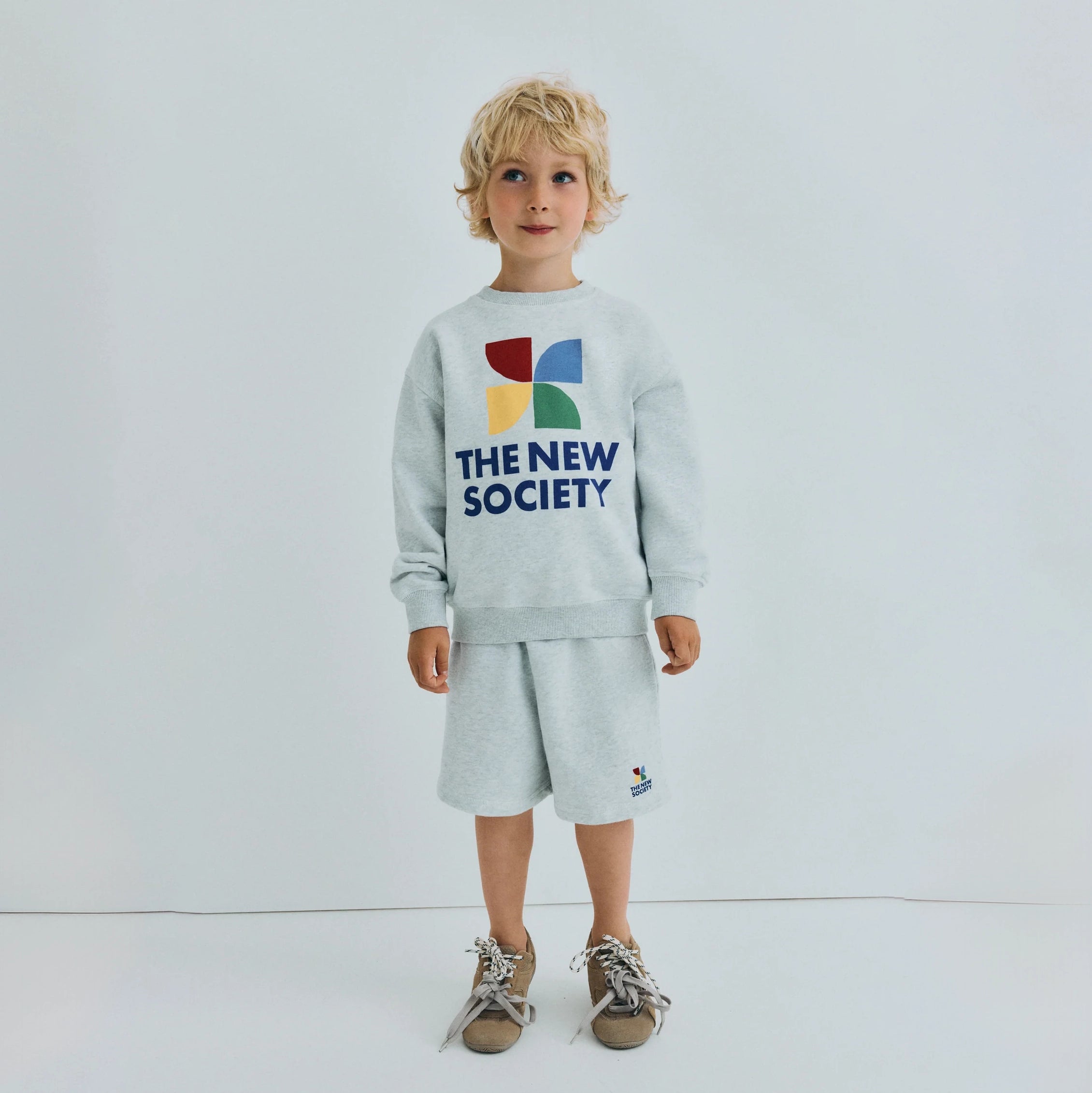 The New Society-TNS Logo Sweatshirt Light Grey Melange