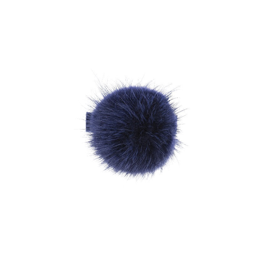 Olilia-Large Mink Puff Clip-Navy