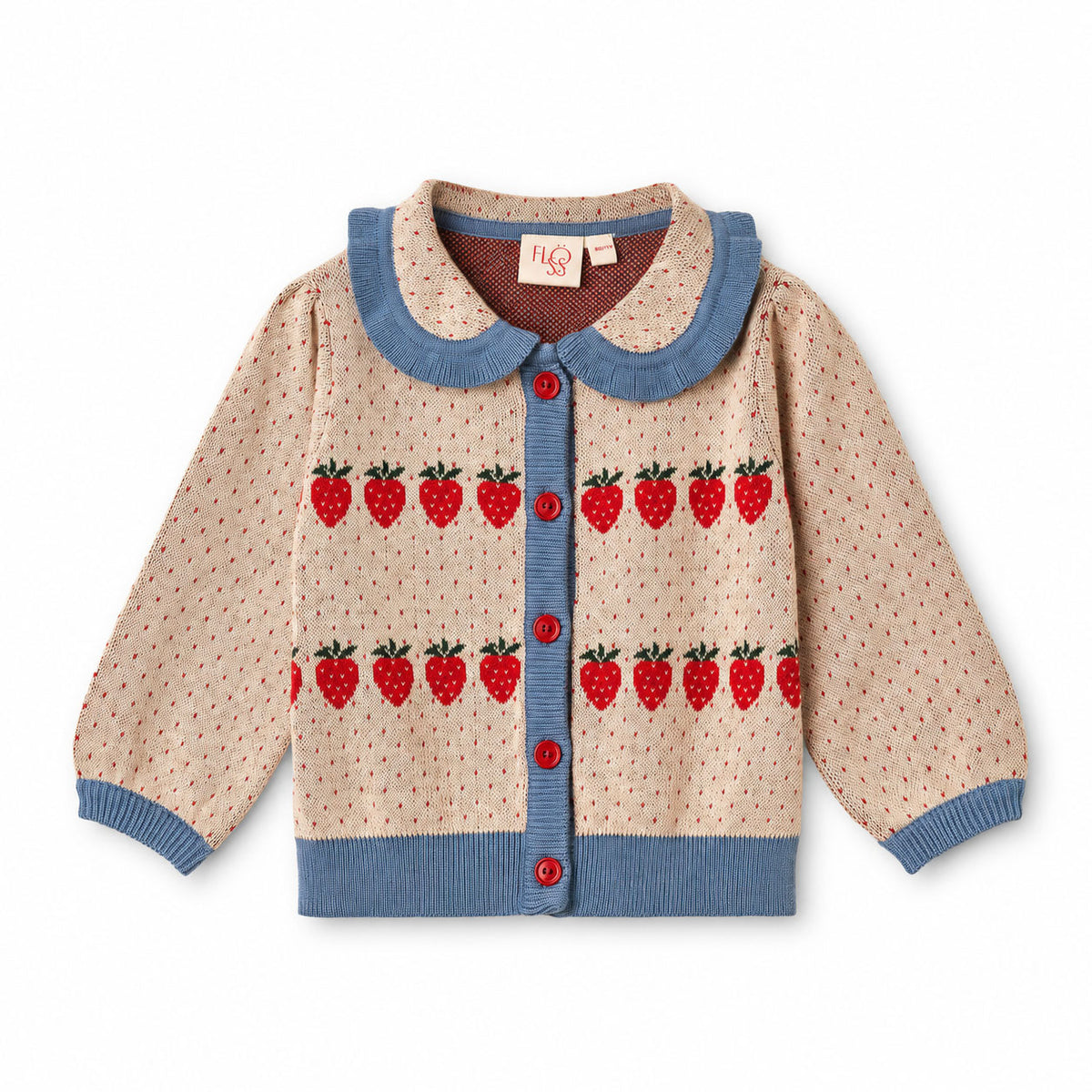 Flöss-Girl Louise Cardigan Warm Cotton Berry
