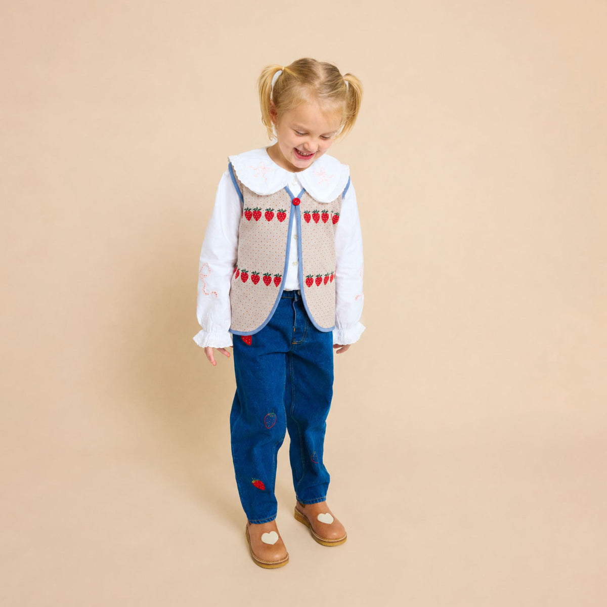 Flöss-Girl Louise Vest Warm Cotton Berry