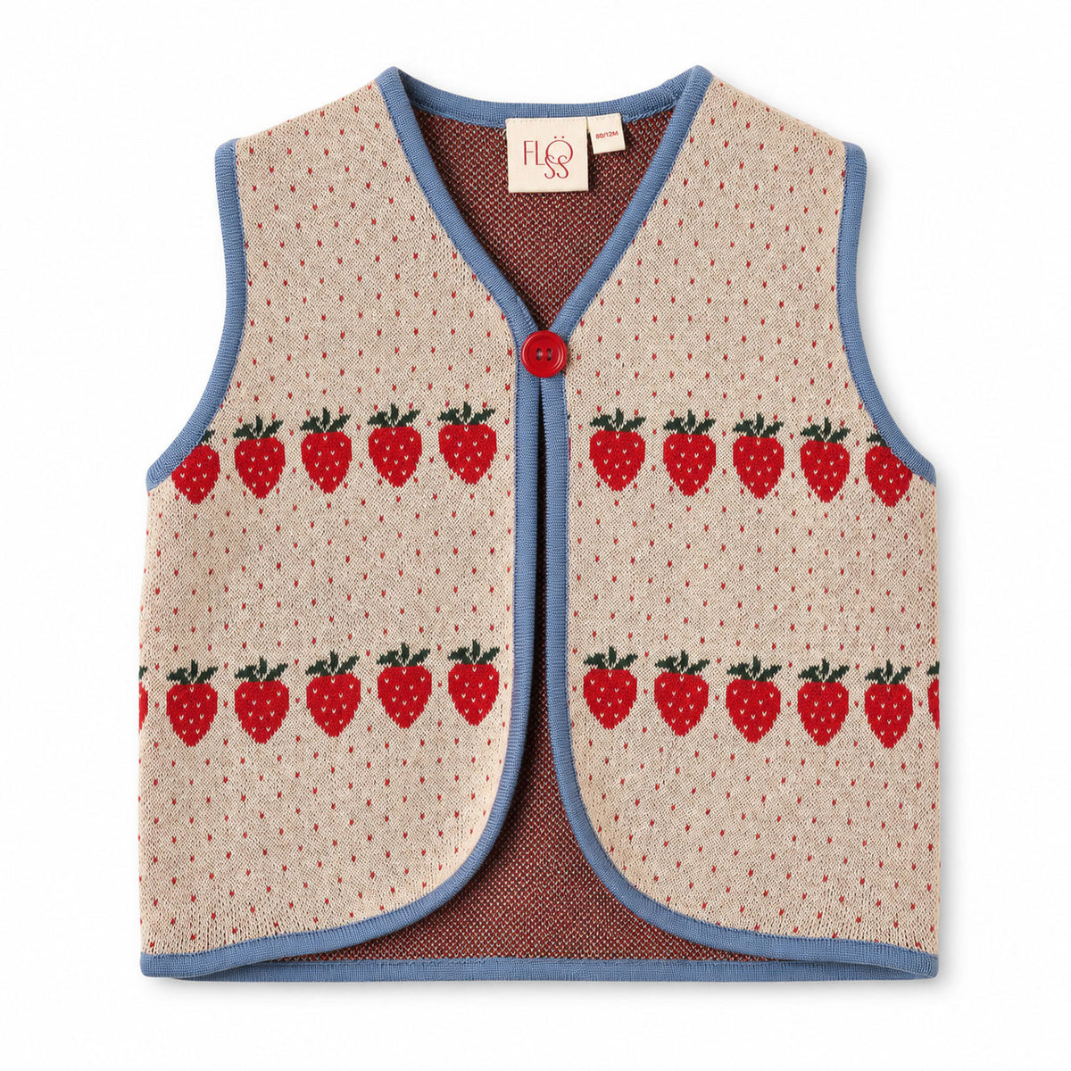 Flöss-Girl Louise Vest Warm Cotton Berry