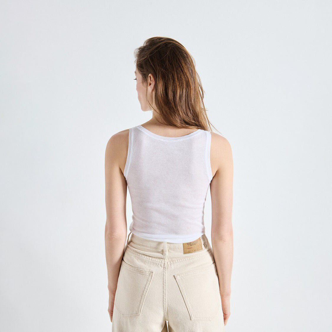 American Vintage-Women Debardeur Ajuste Col Rond Massachusetts Blanc
