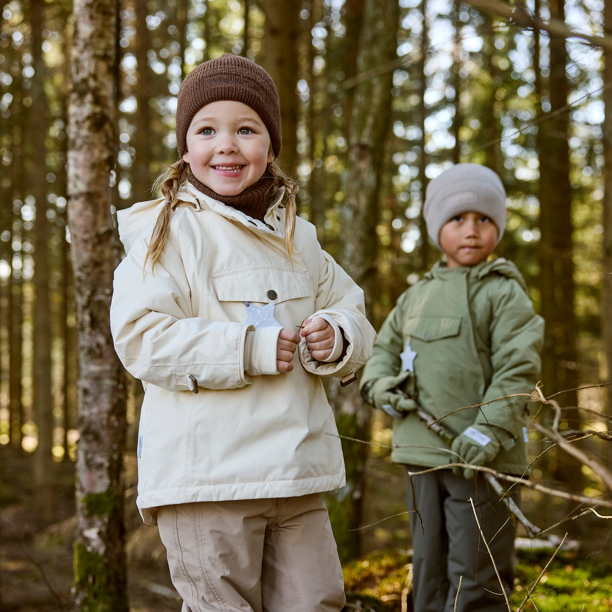Mini A Ture-MATWANG fleece lined winter jacket. GRS Angora cream