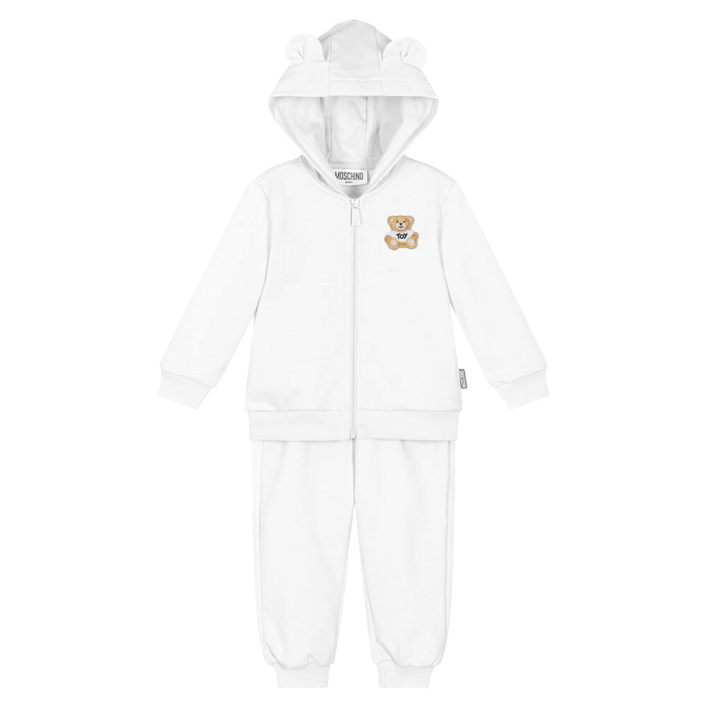 Moschino-BABY ZIP UP BEAR HOOD LS SWEATSUIT W BEAR PATCH