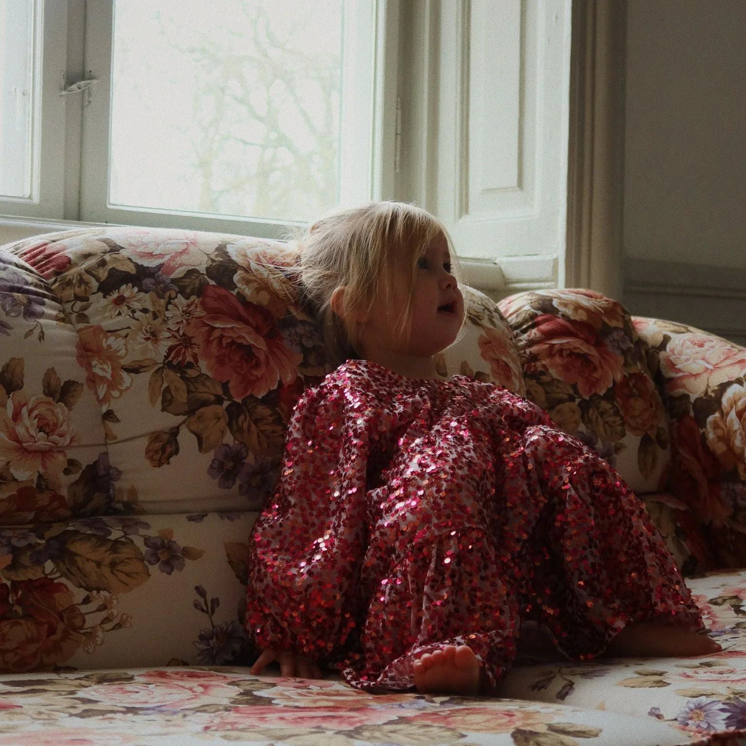 Konges Sløjd-Lila Sequins Bow Dress Sparkling Sangria