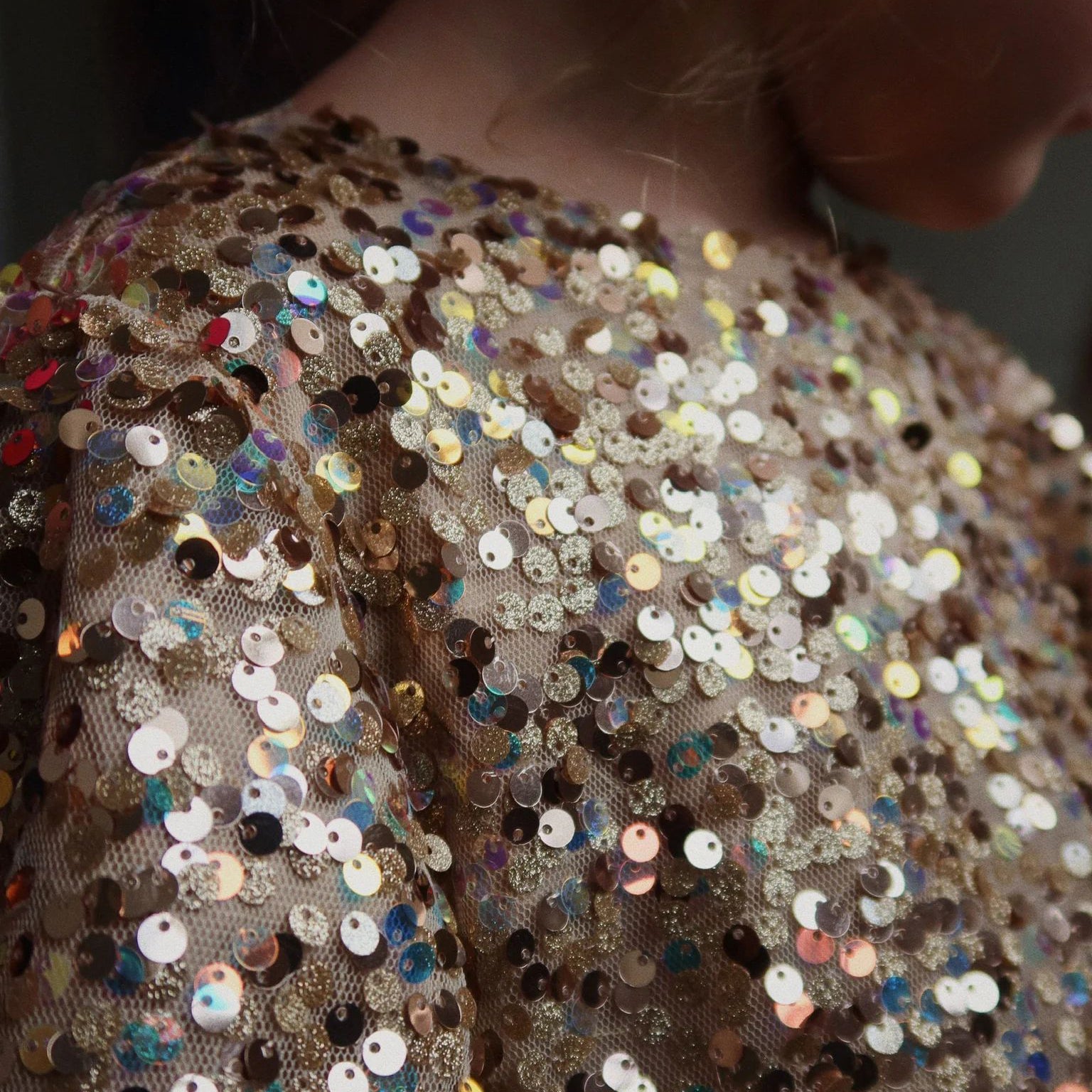 Konges Sløjd-Lila Sequins Bow Dress Gold Glitter