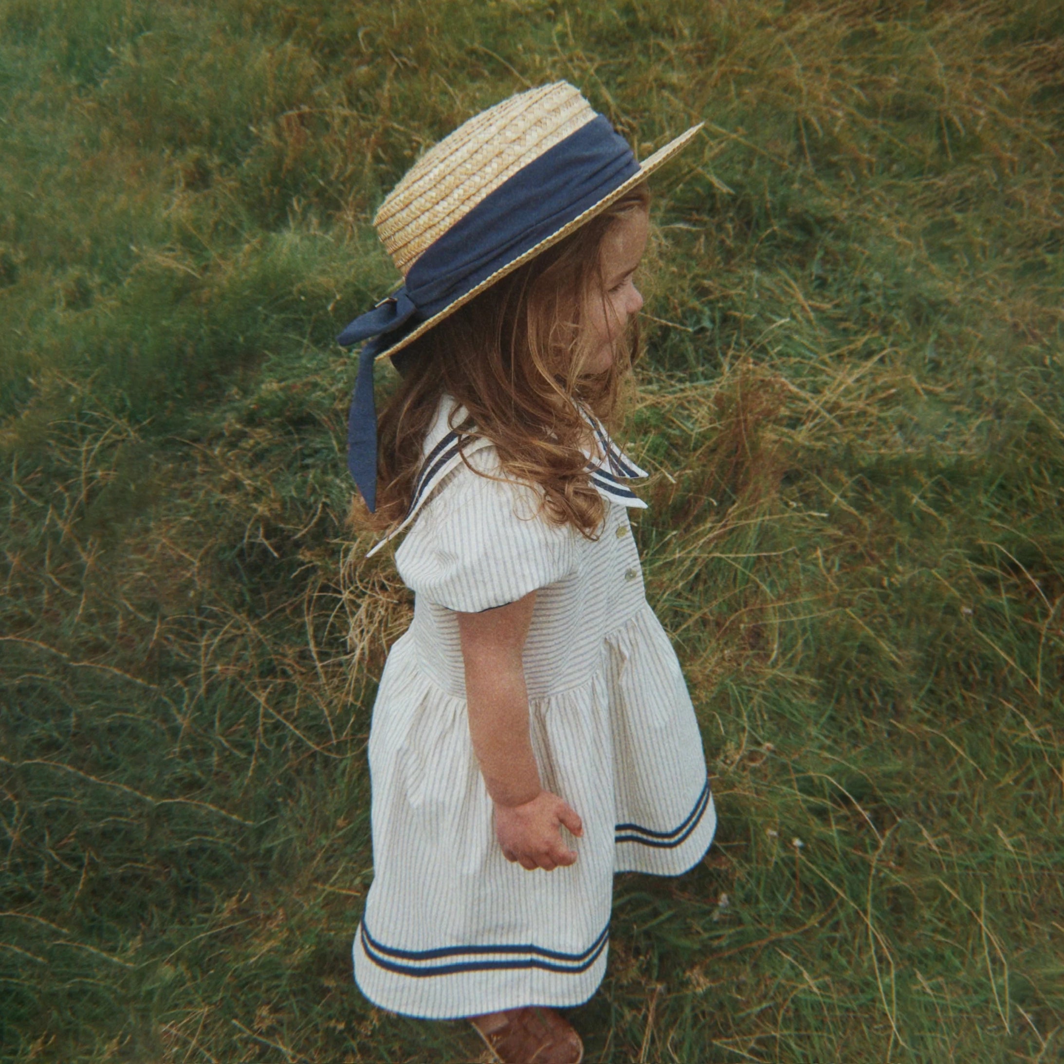 Konges Sløjd-Girl Allie Sailor Dress Gots Bleu Stripe