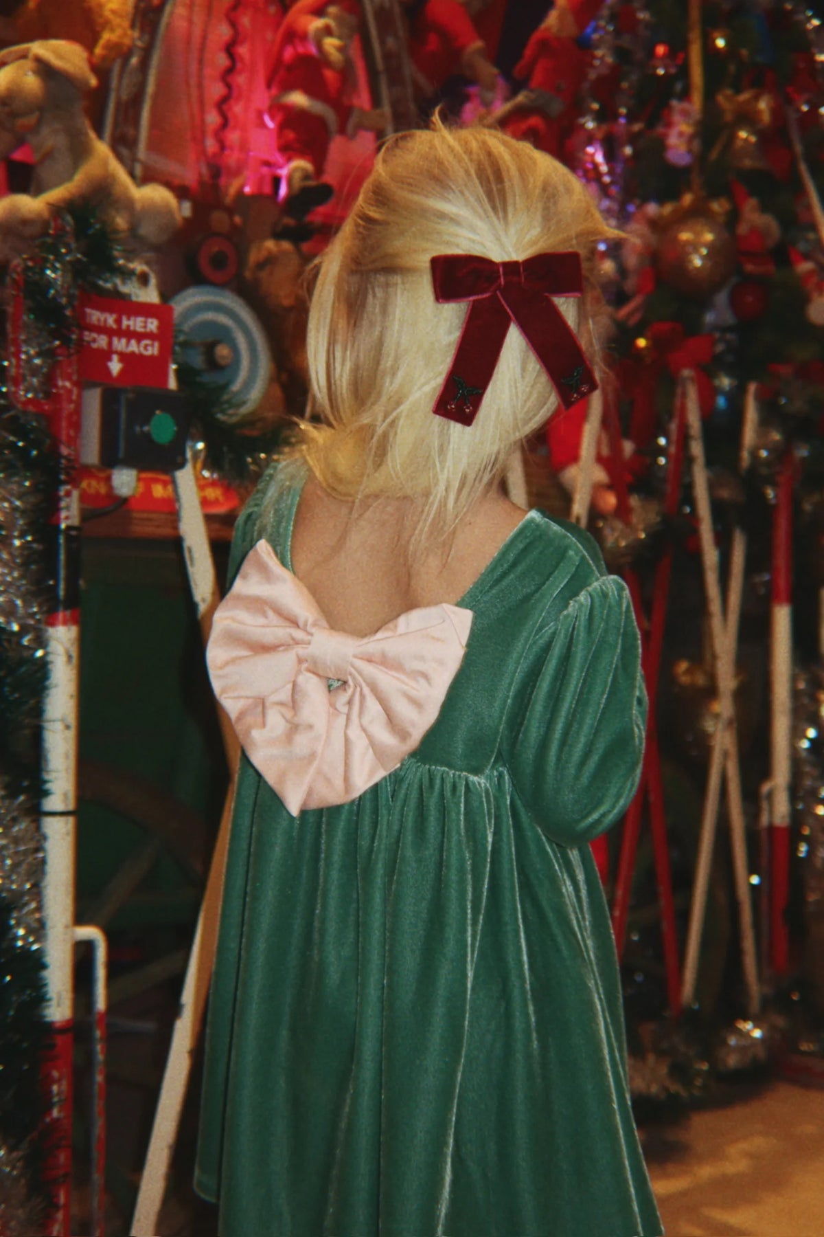 Konges Sløjd-Gia Bow Dress Grs Fir