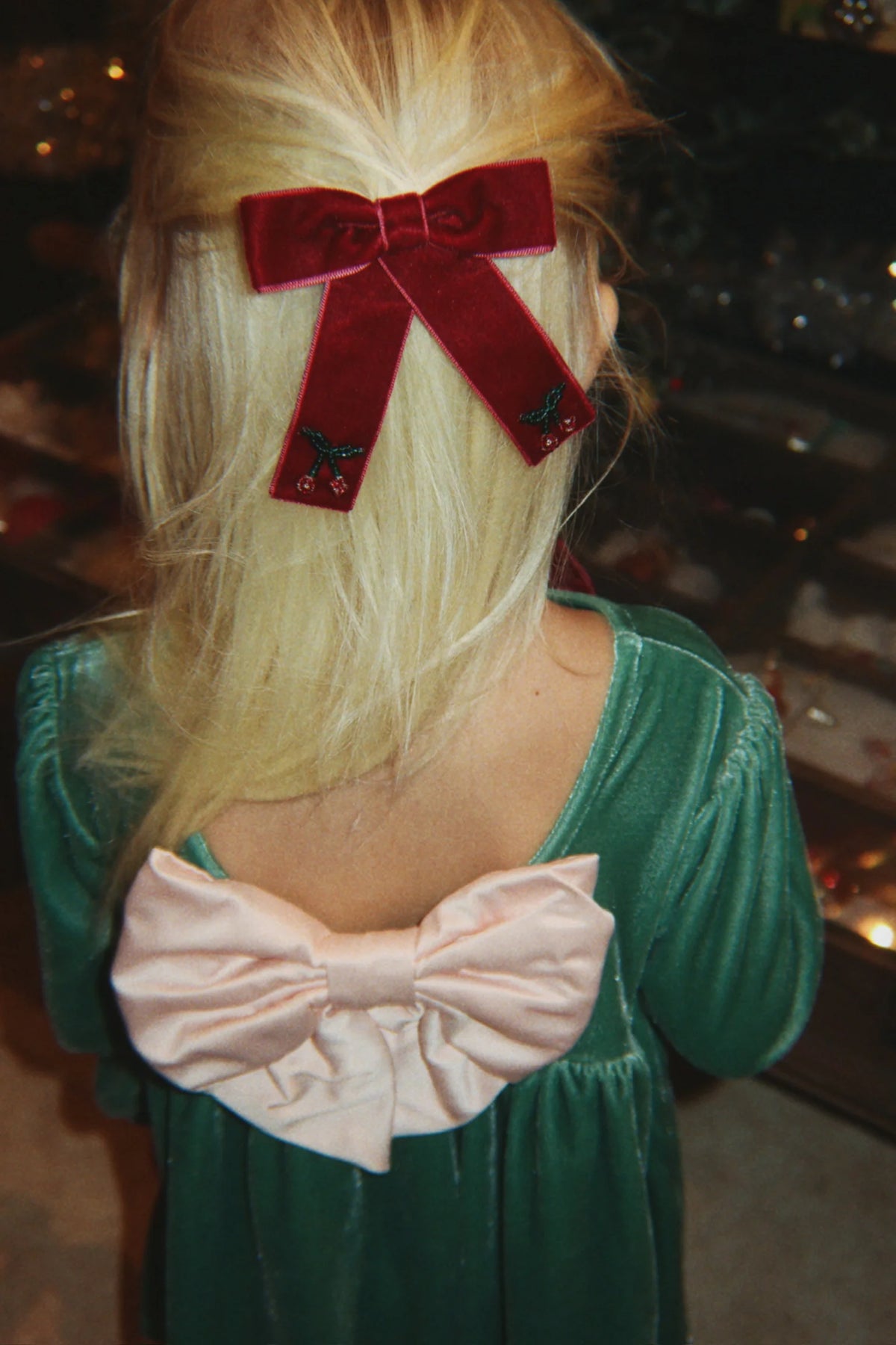 Konges Sløjd-Gia Bow Dress Grs Fir