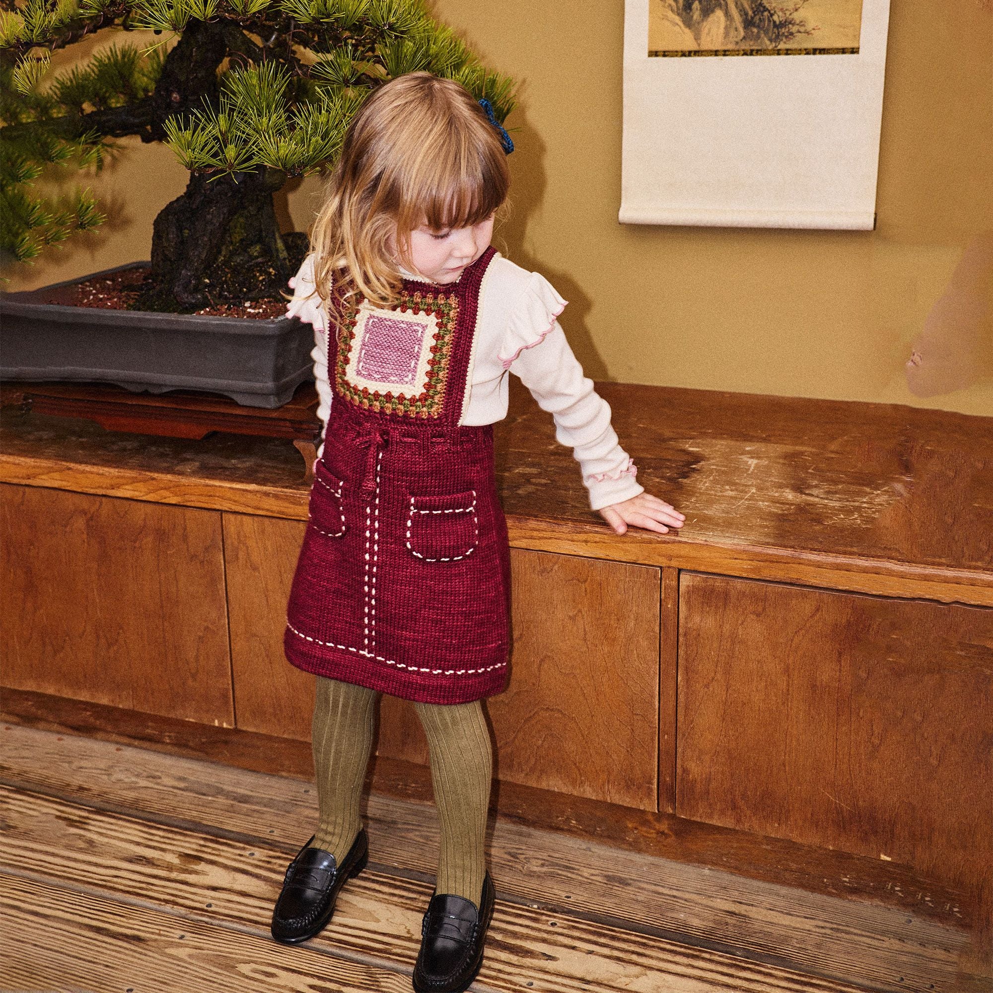 Misha & Puff-Running Stitch Pinafore Cambridge