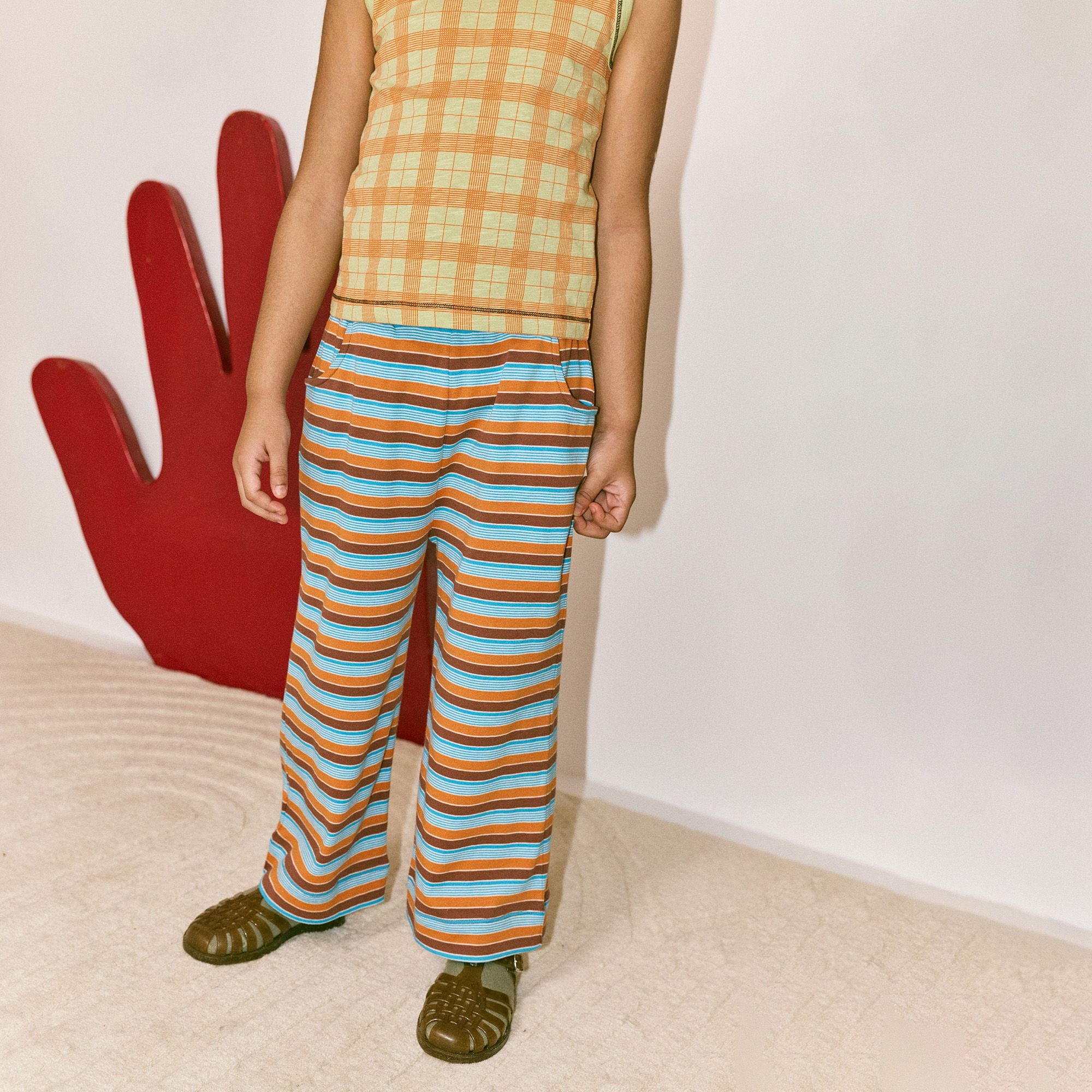 Misha & Puff-Kids Beach Pant Bright Sky Avenue Stripe