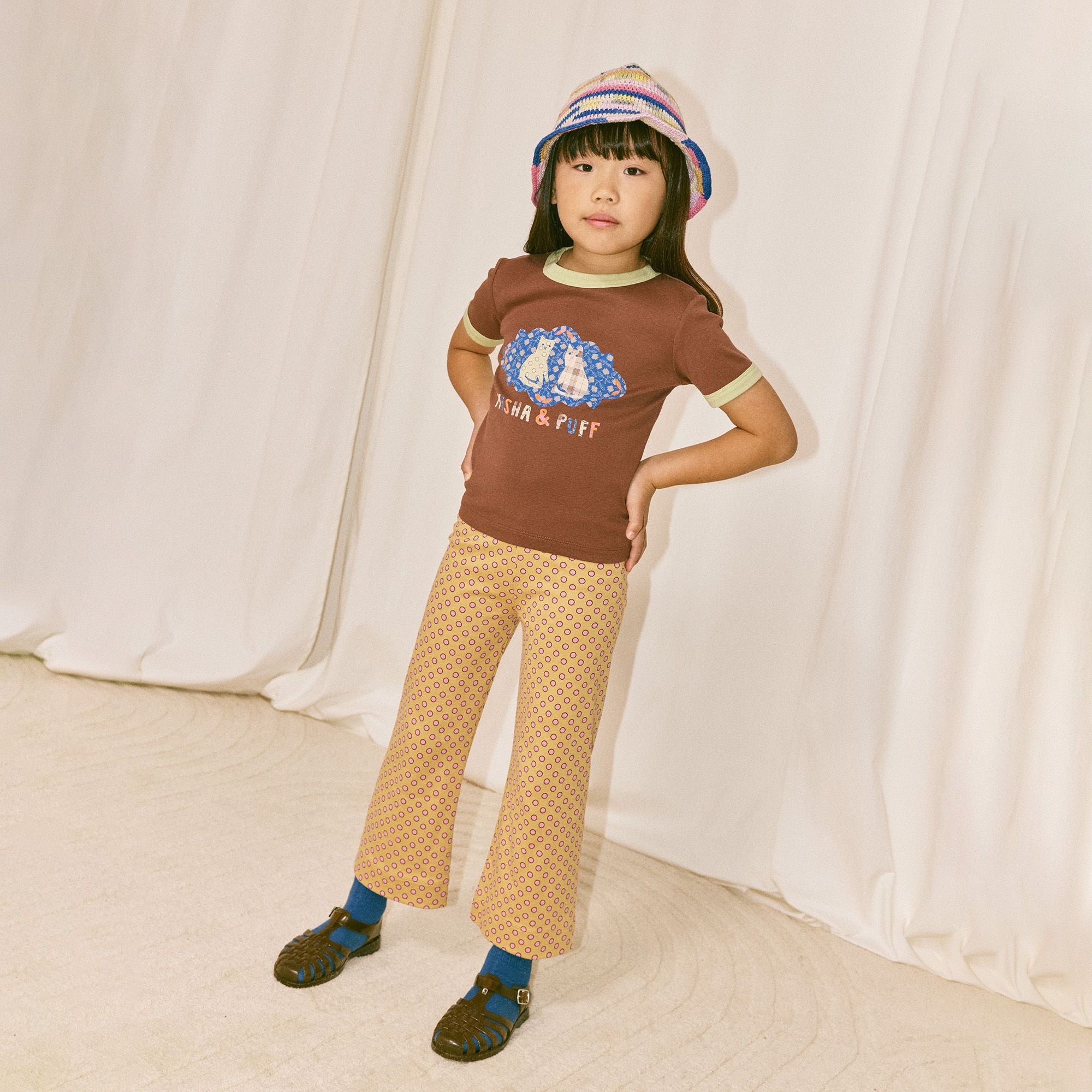 トップス misha&puff 10Y CATS COLLAGE RINGER TEE Misha & Puff-Barn Cats Collage Ringer Tee Cola