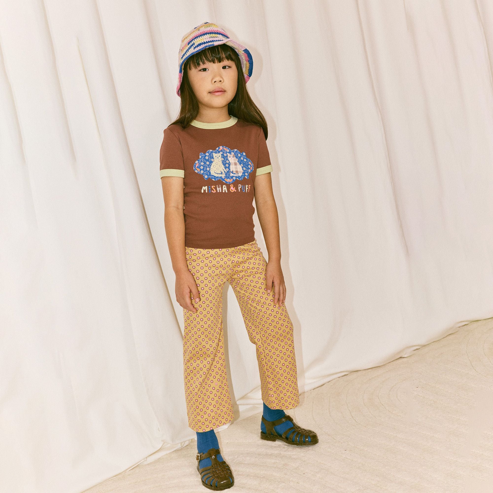 Misha & Puff-Barn Cats Collage Ringer Tee Cola