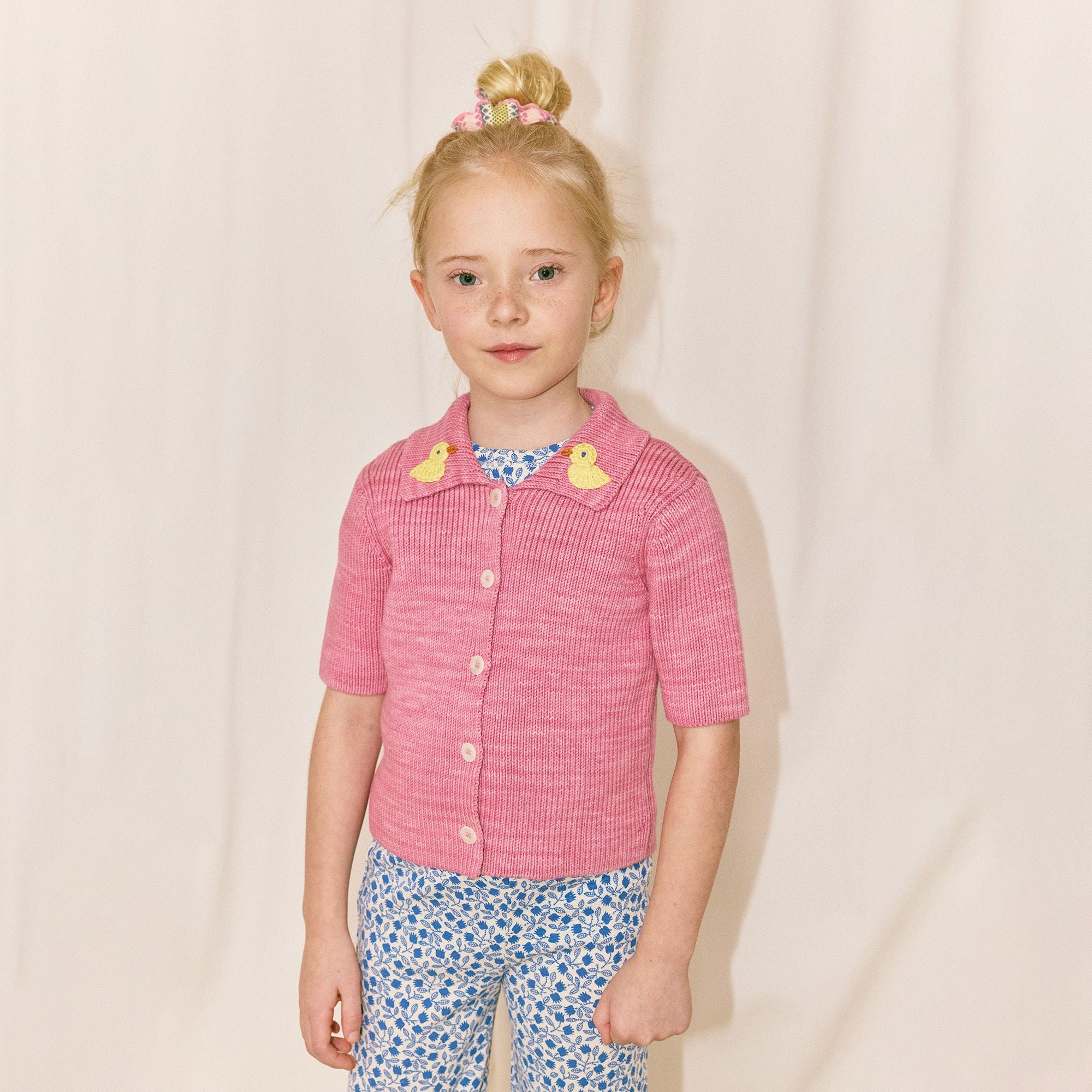 Misha & Puff-Girls Duckling Cafe Cardigan Azalea