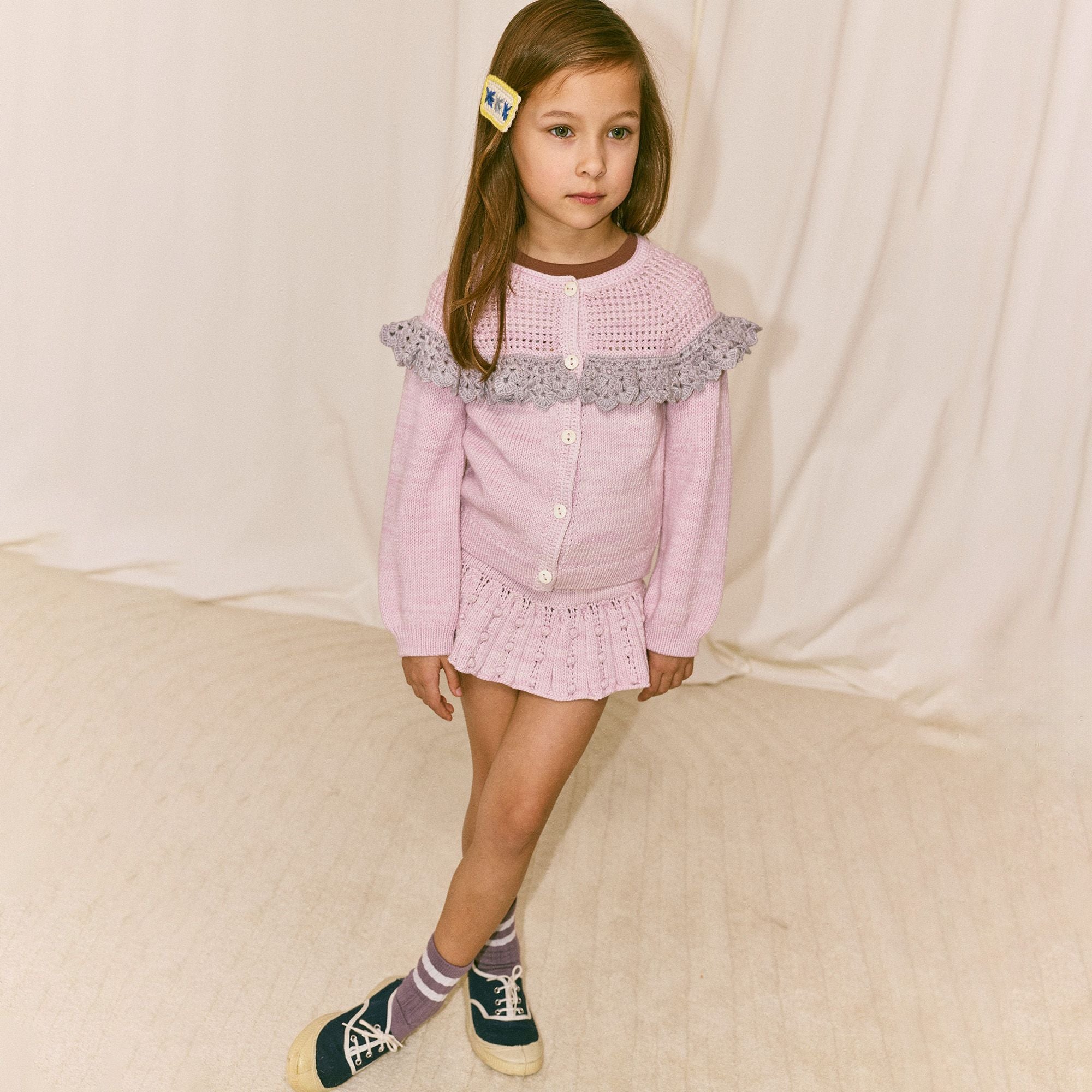 Misha & Puff-Girls Crochet Joya Cardigan Aura