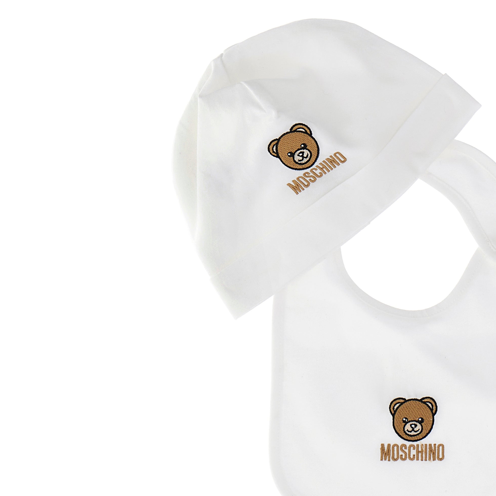 Moschino-Baby Hat And Bib Gift Set Cloud