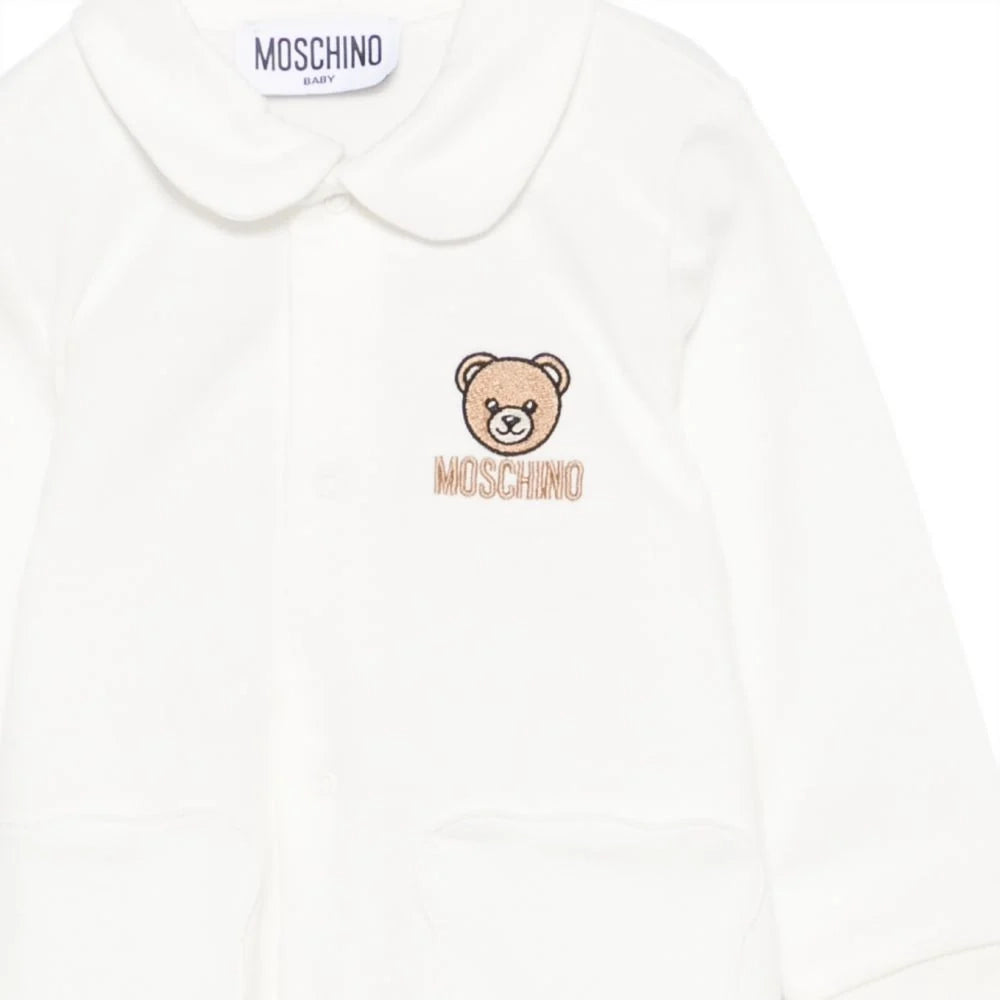 Moschino-Baby LS Footie W Bear Pockets Cloud
