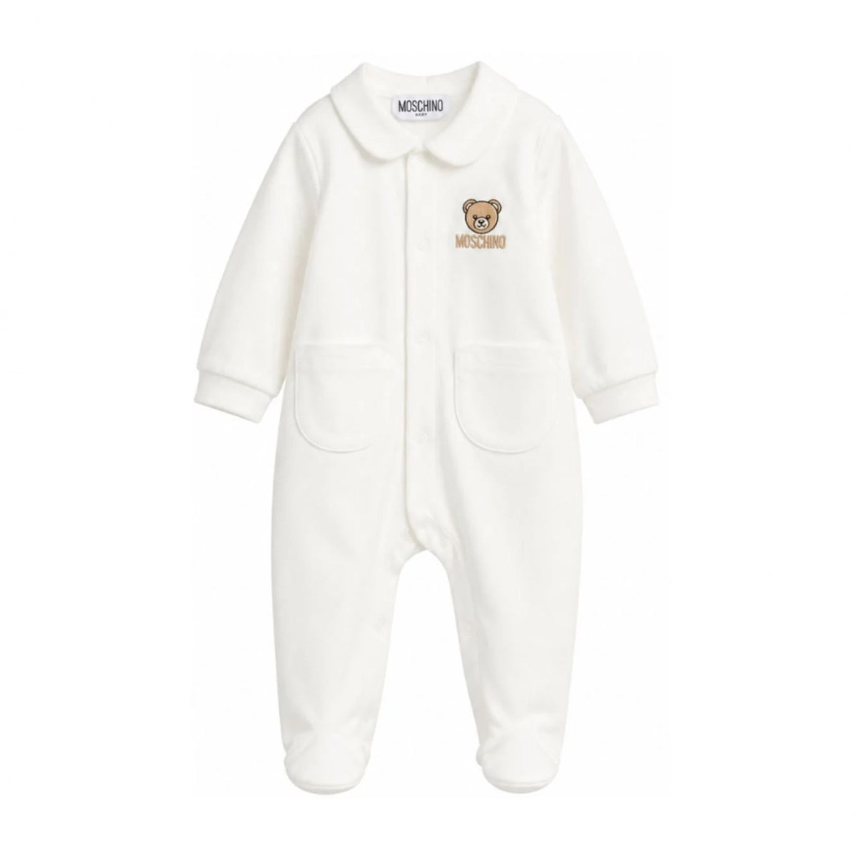 Moschino-Baby LS Footie W Bear Pockets Cloud
