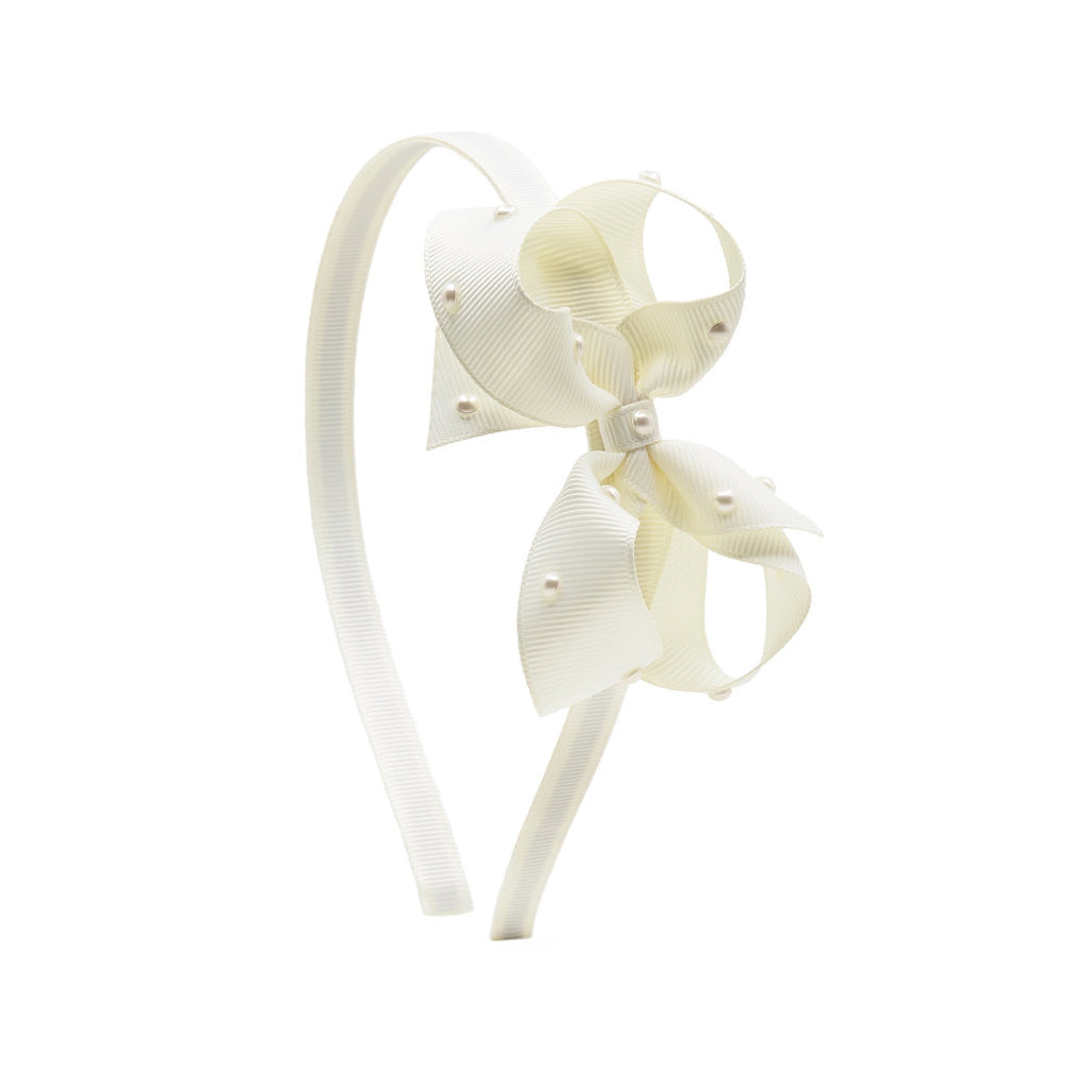 Olilia-Medium Classic Hard Headband-Antique White