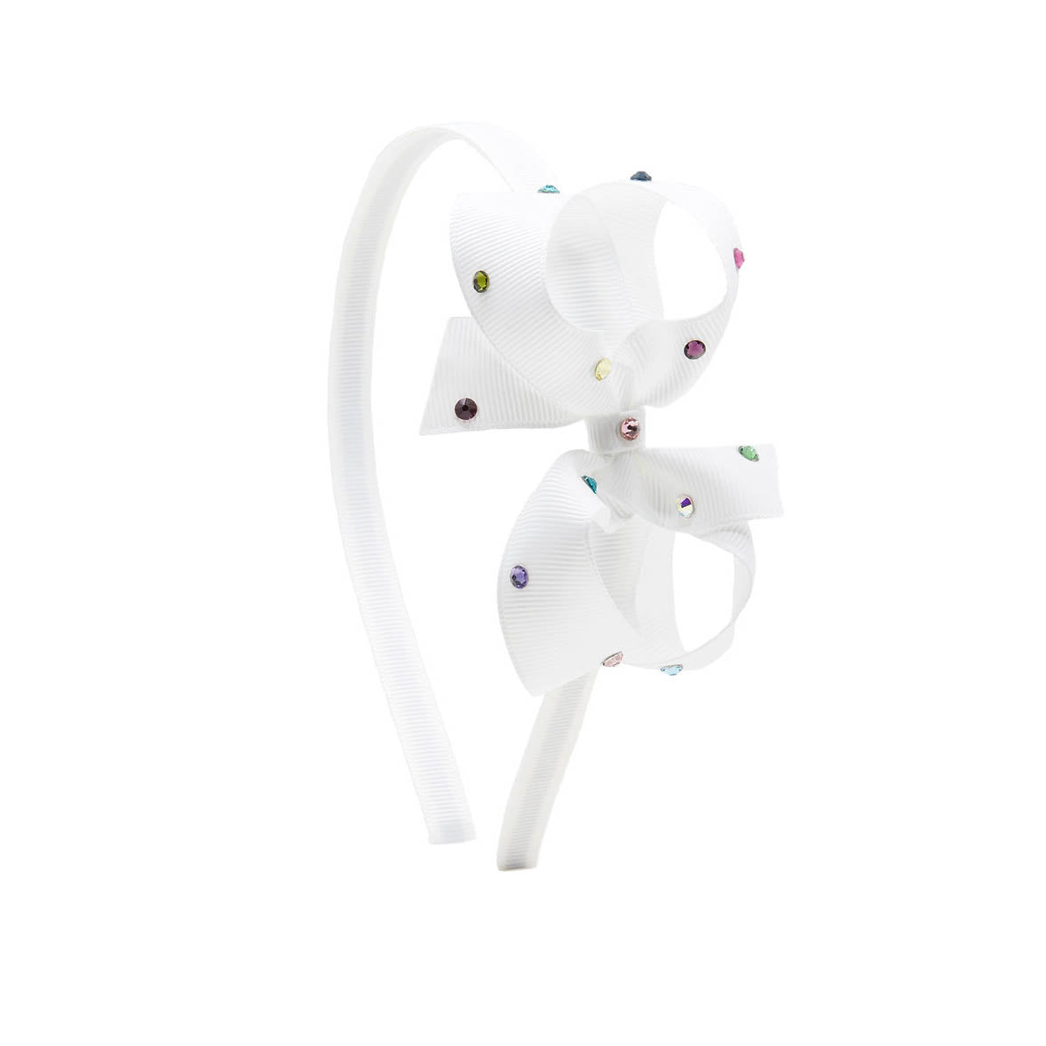 Olilia-Medium Classic Hard Headband-White Multi