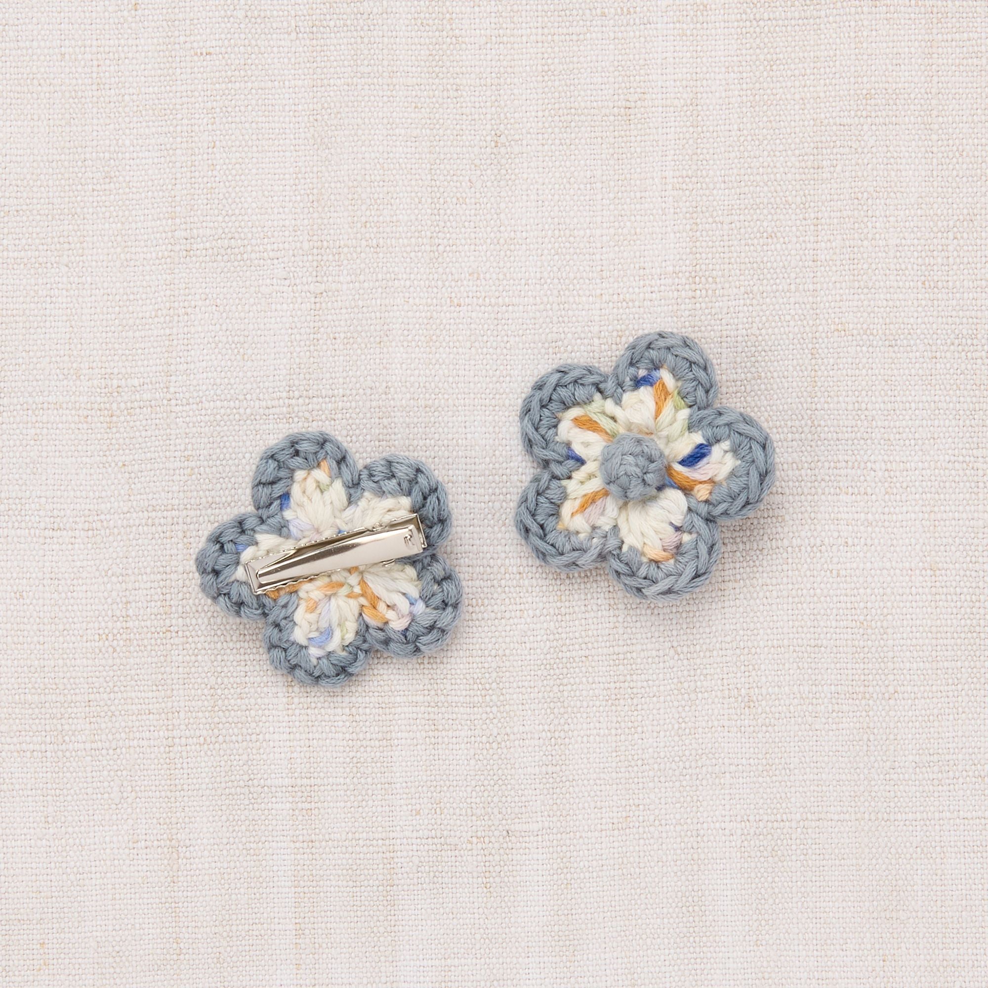Misha & Puff-Girls Medium Flower Clip Set Seashore Confetti