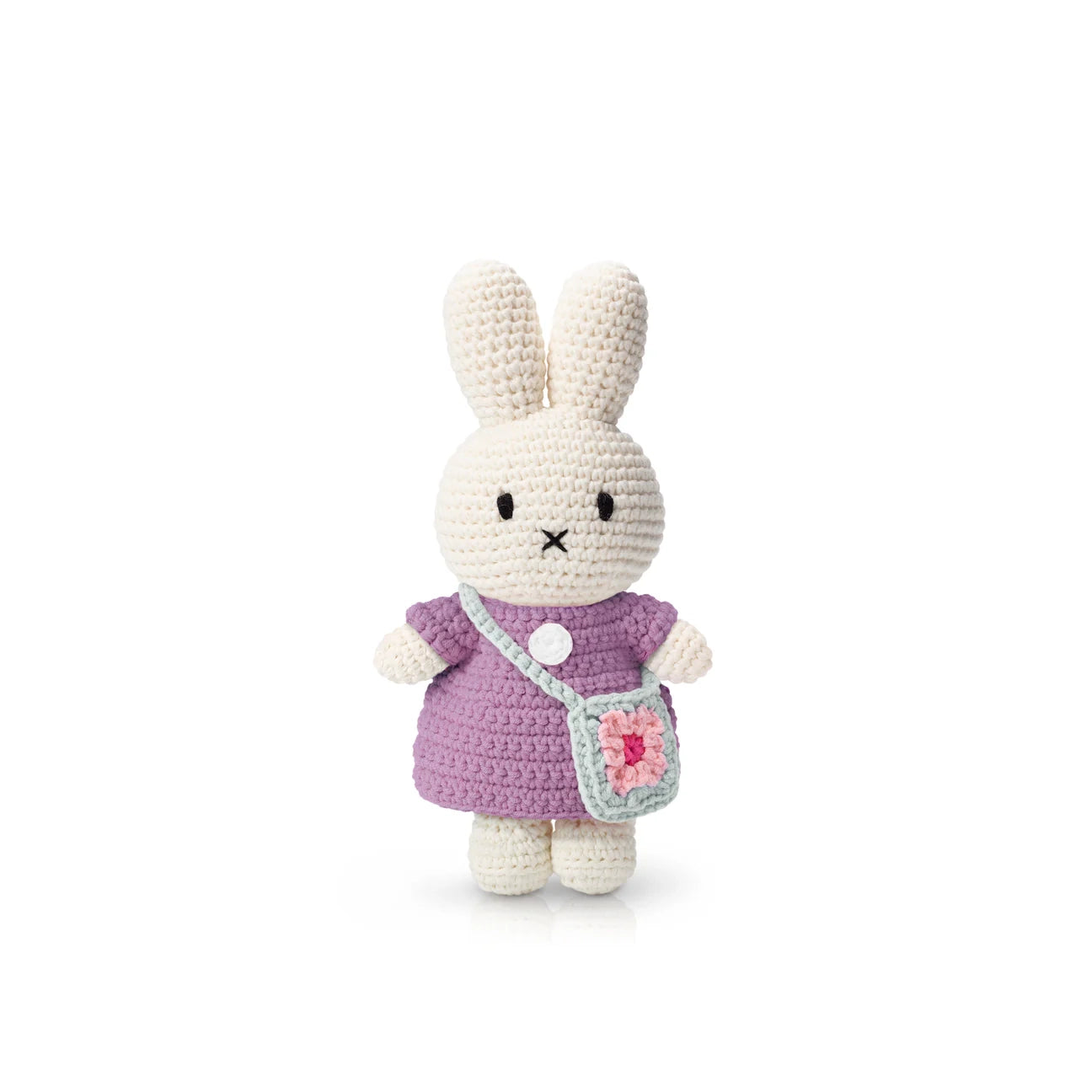 Miffy-Miffy Flower Bag Crochet Doll Handmade Floral Outfit Lilac