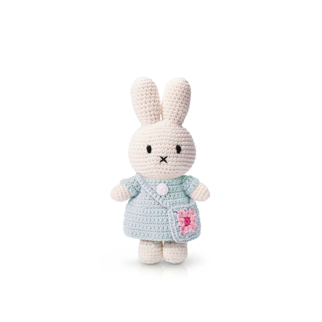 Miffy-Miffy Flower Bag Crochet Doll Handmade Floral Outfit Mint