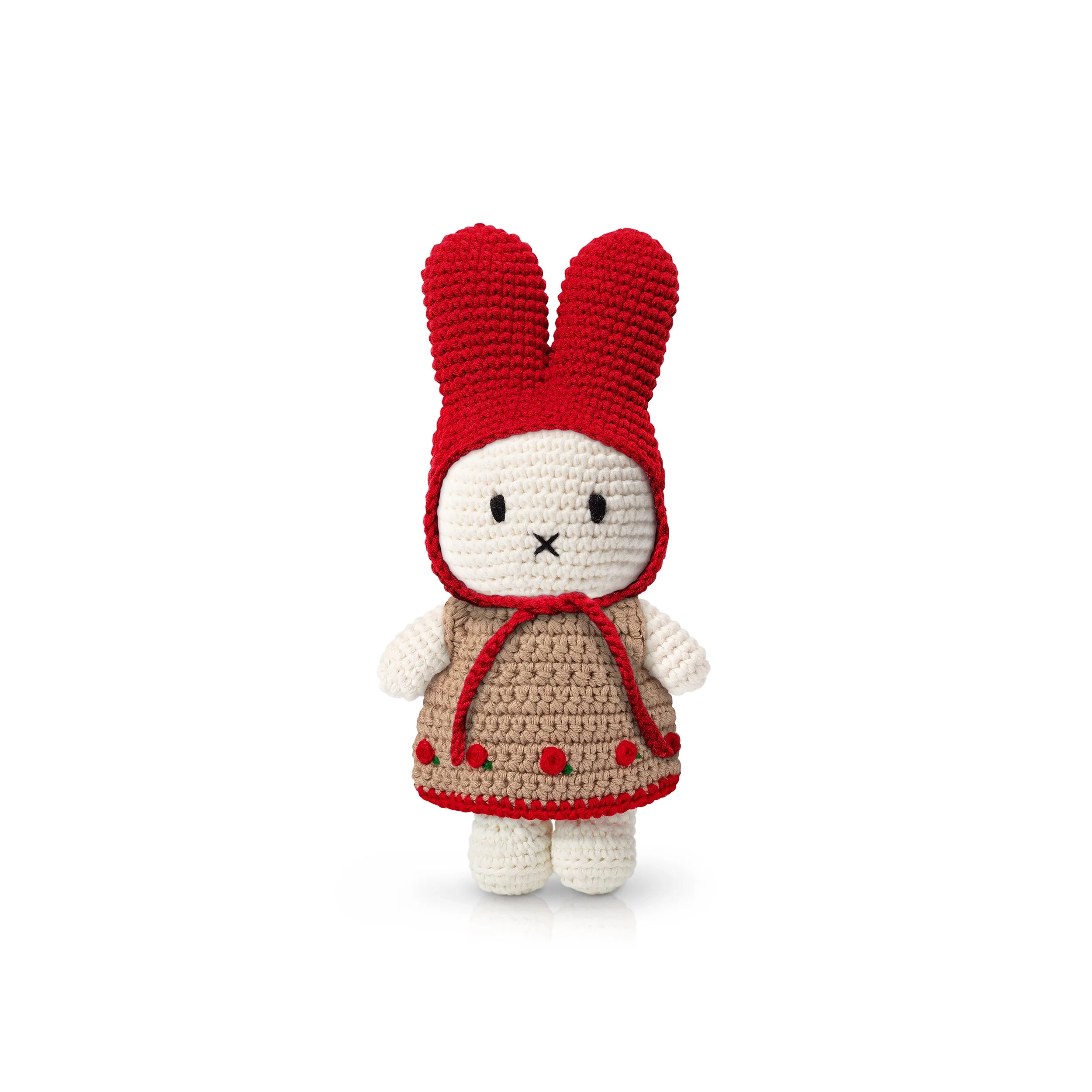 Miffy-Miffy in Roses Dress with Red Hat Crochet Doll