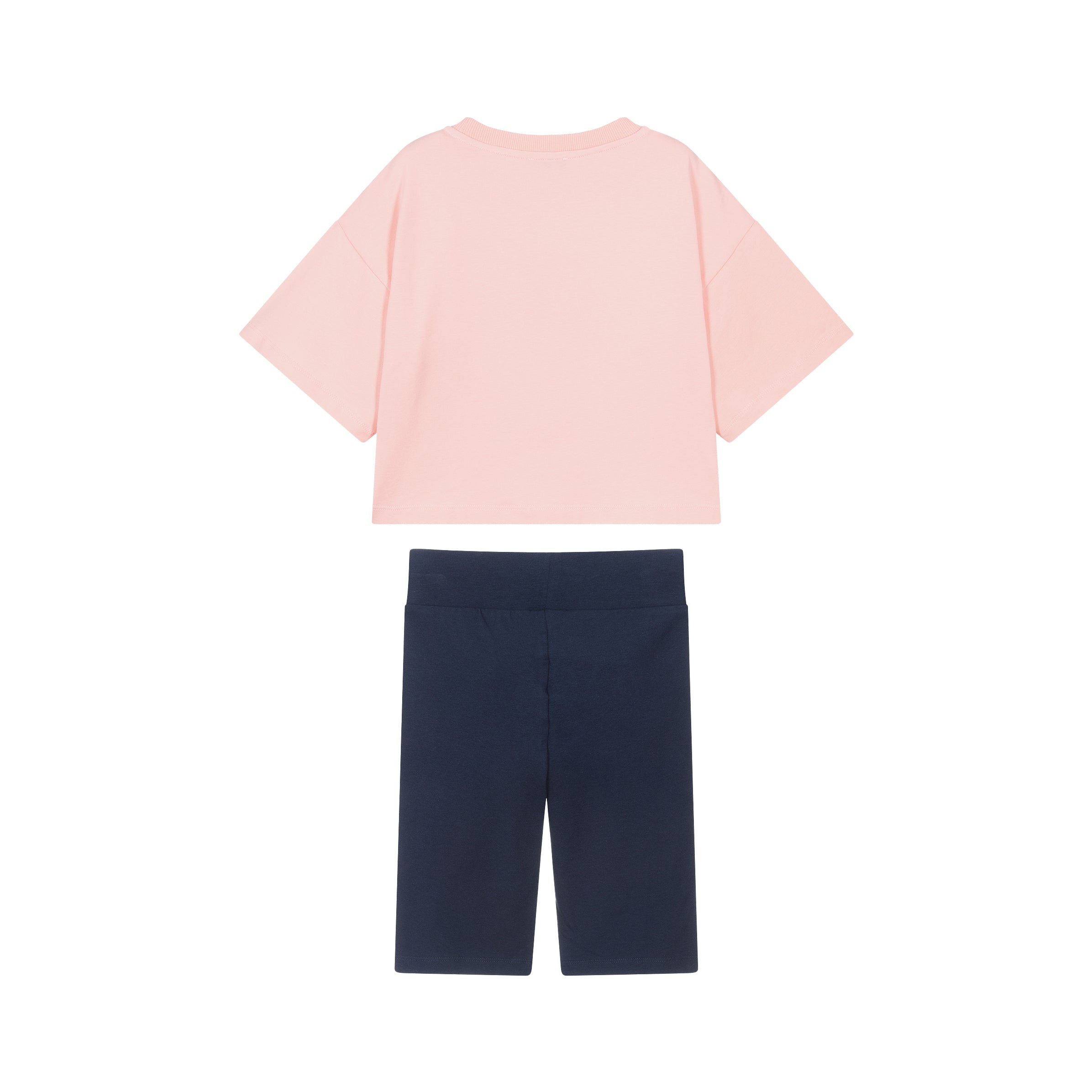 Moschino-Girls T-Shirt + Shorts Set Sugar Rose/Blue