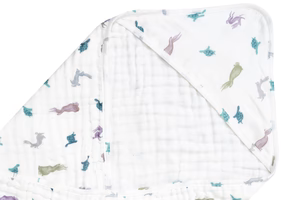9 Layer Organic Cotton Hooded Baby Towel - The Tortoise & The Hare