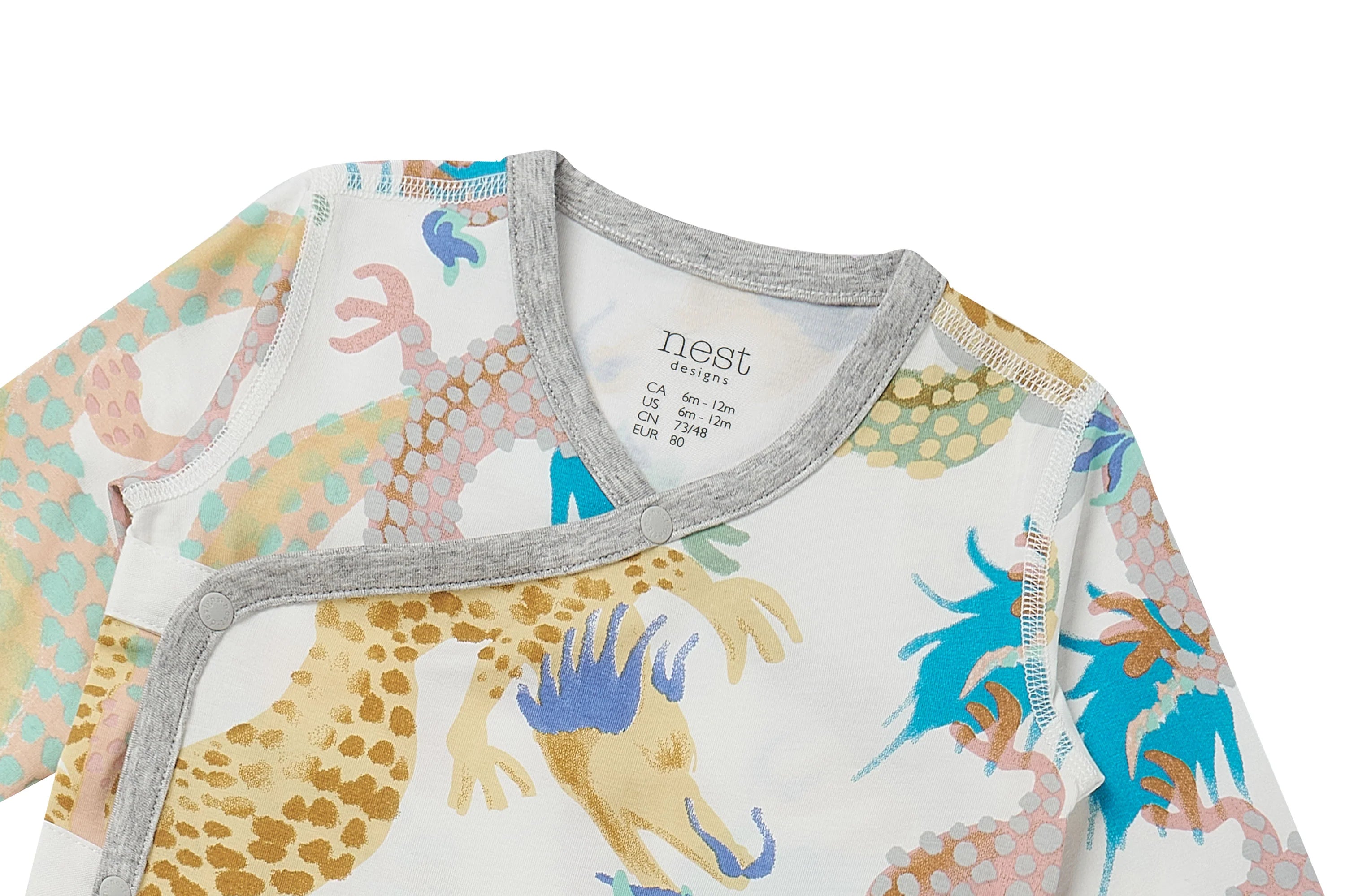 Long Sleeve Kimono Onesie (Avocado Bamboo) - Dragon Dance
