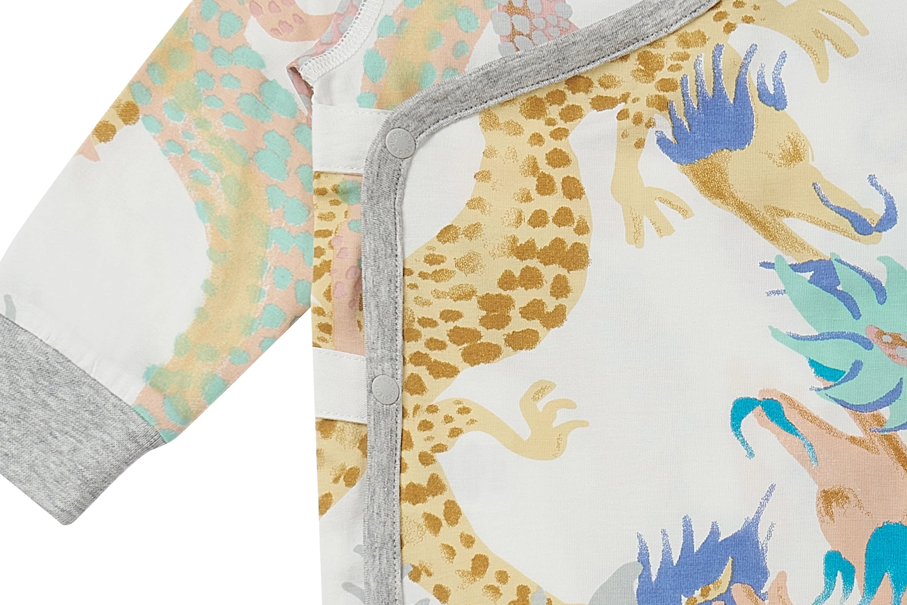 Long Sleeve Kimono Onesie (Avocado Bamboo) - Dragon Dance