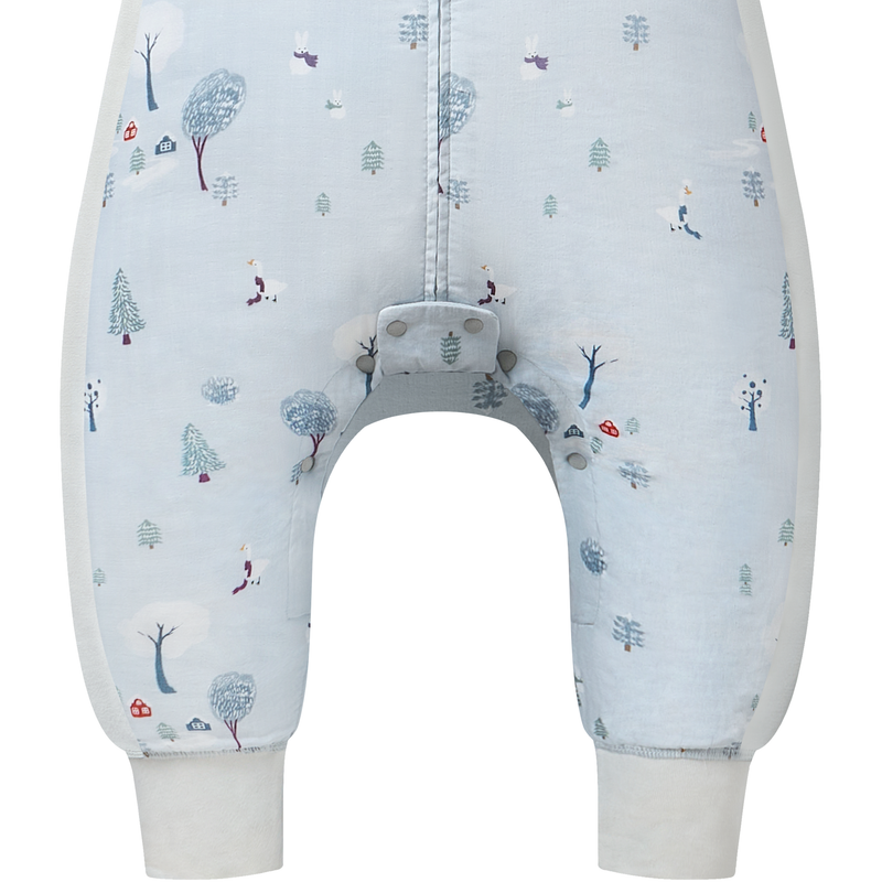 Nest Designs-0.6 TOG Long Sleeve Footed Sleep Bag Snowy Snuggles