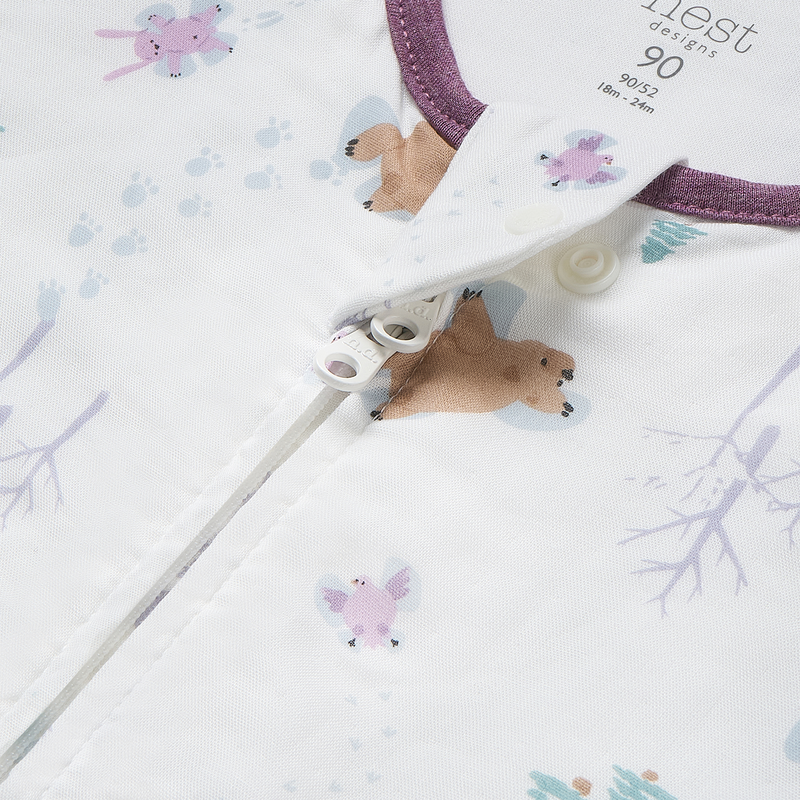 Nest Designs-0.6 TOG Long Sleeve Footed Sleep Bag Snow Angels