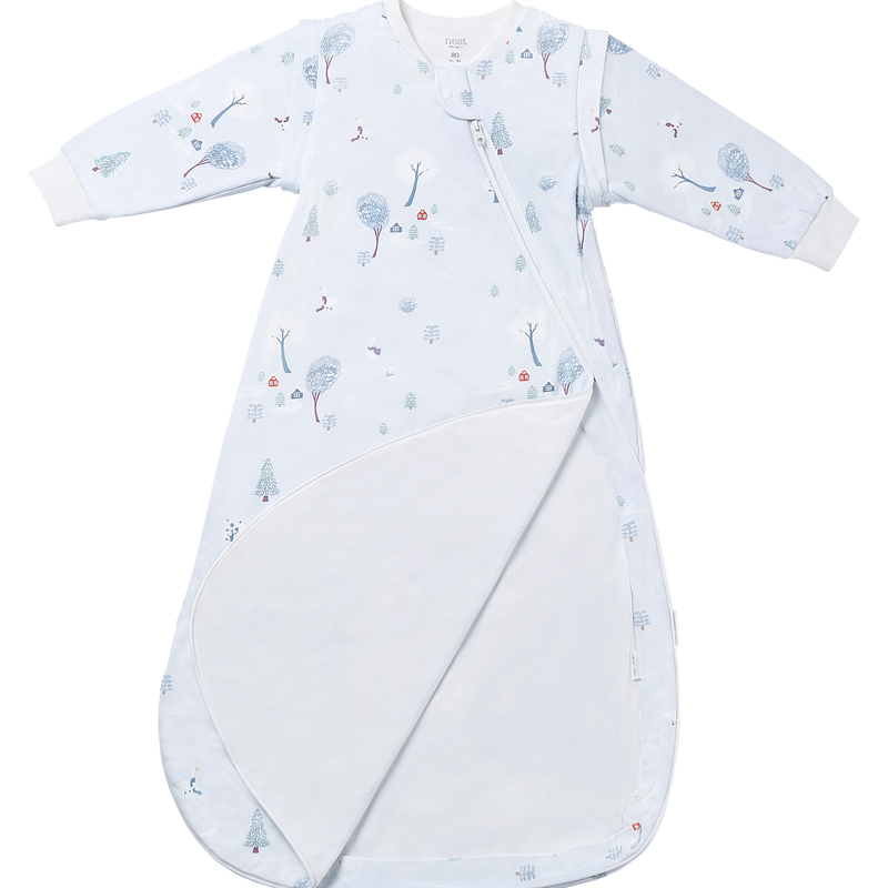 Nest Designs-1.0 TOG Removable Sleeve Sleep Bag Snowy Snuggles