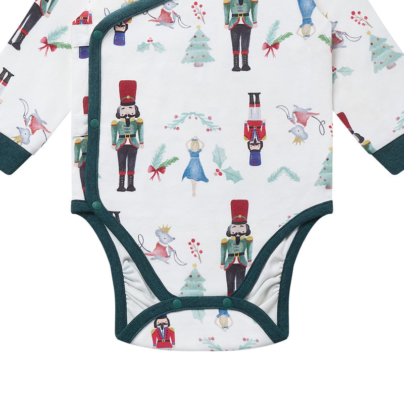 Nest Designs-Long Sleeve Kimono Onesie Nutcracker