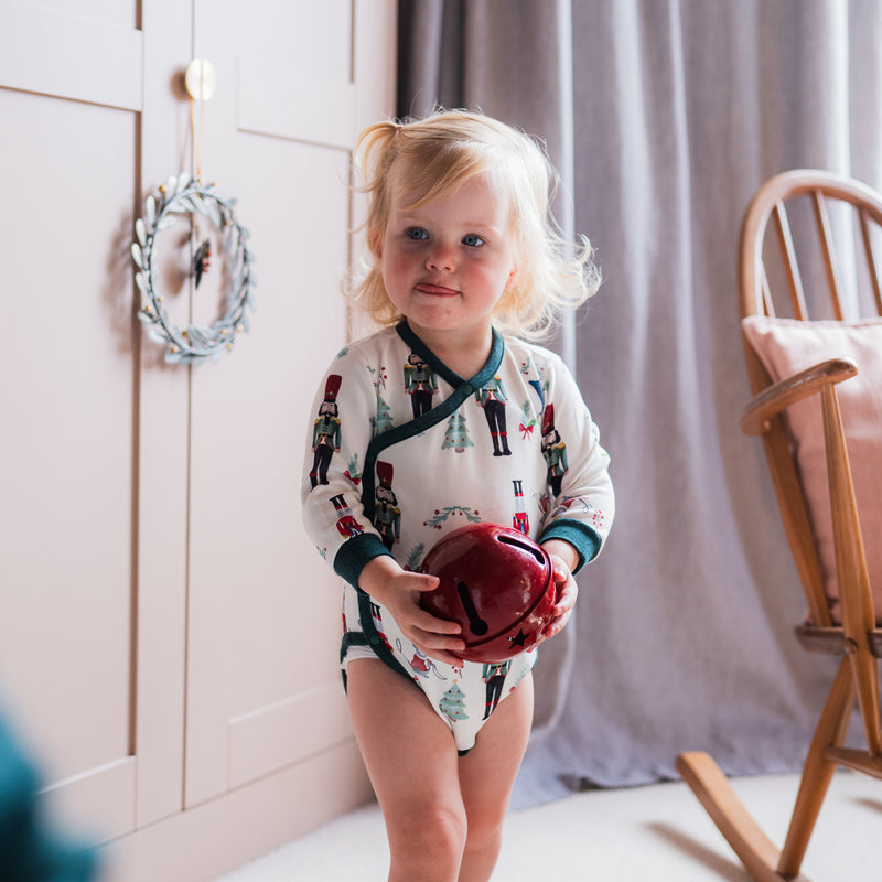 Nest Designs-Long Sleeve Kimono Onesie Nutcracker