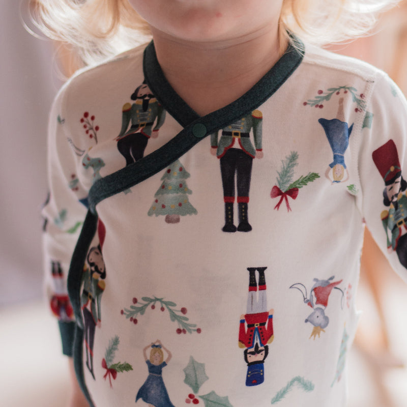 Nest Designs-Long Sleeve Kimono Onesie Nutcracker