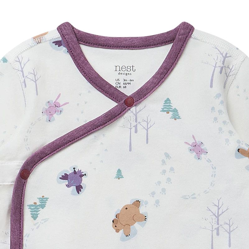 Nest Designs-Long Sleeve Kimono Onesie Snow Angels