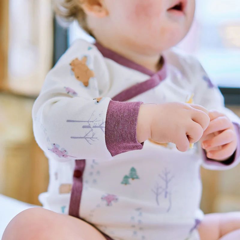 Nest Designs-Long Sleeve Kimono Onesie Snow Angels
