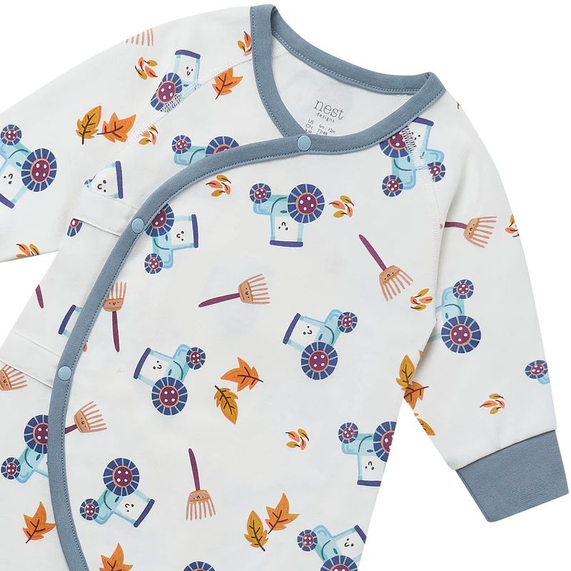 Nest Designs-Long Sleeve Kimono Romper On The Farm