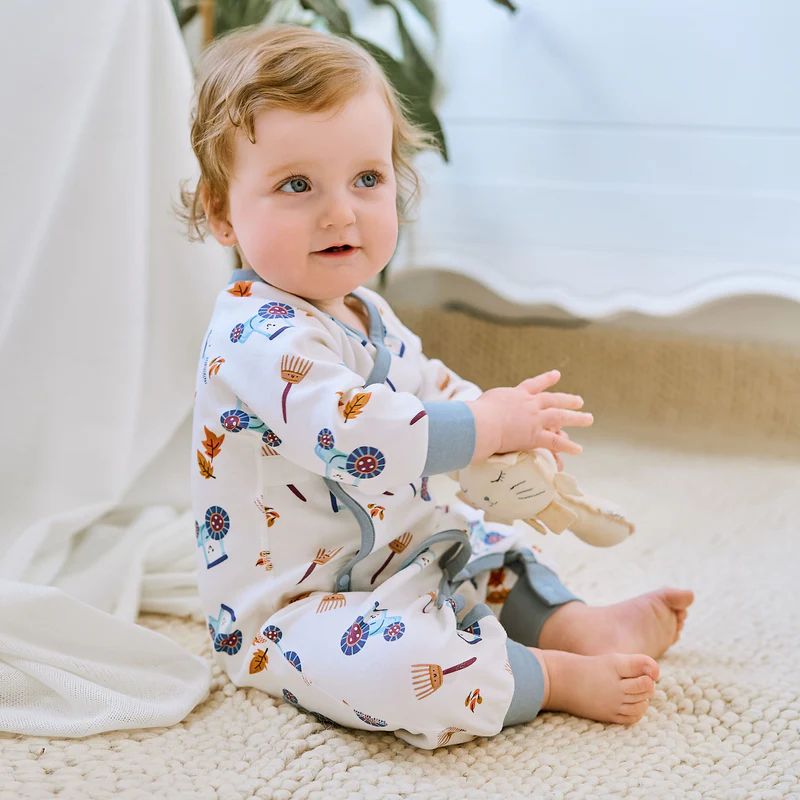 Nest Designs-Long Sleeve Kimono Romper On The Farm