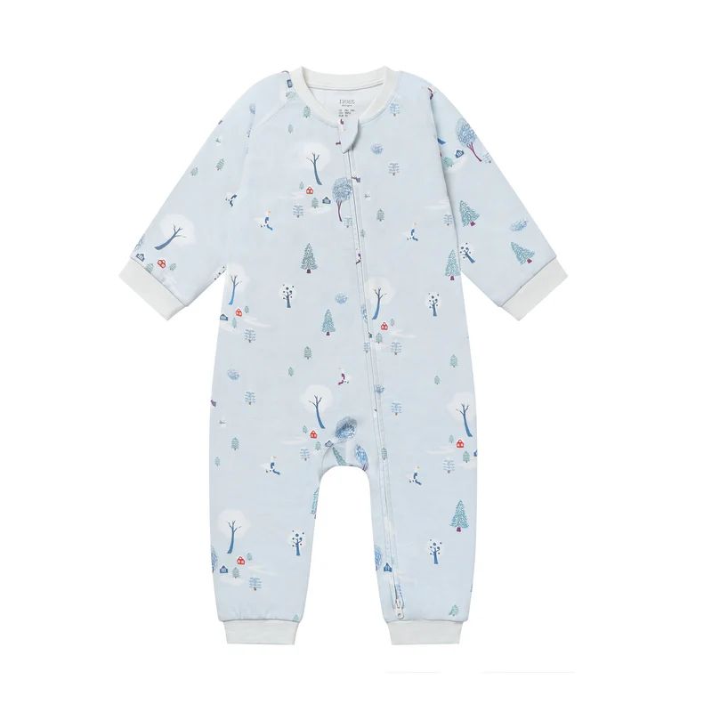 Nest Designs-Long Sleeve Footless Sleeper Snowy Snuggles